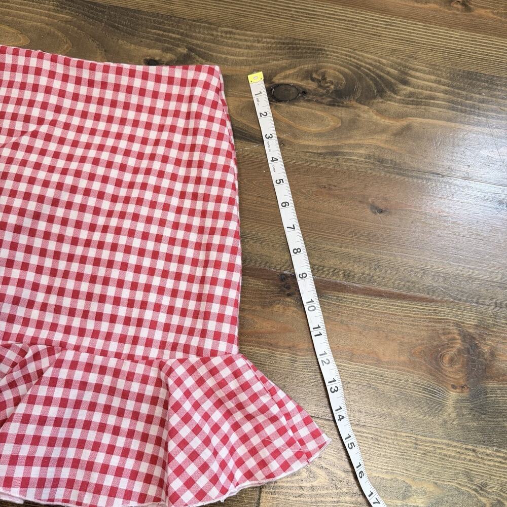 Handmade 2 piece set Woman's Size Small Skirt & Boxey Top Red Gingham - Picture 4 of 6